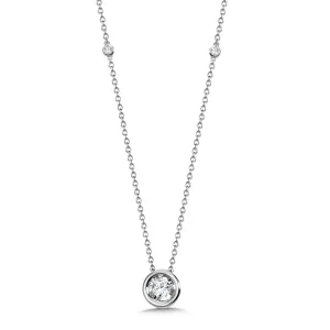 White Gold Solitaire Diamond Pendant