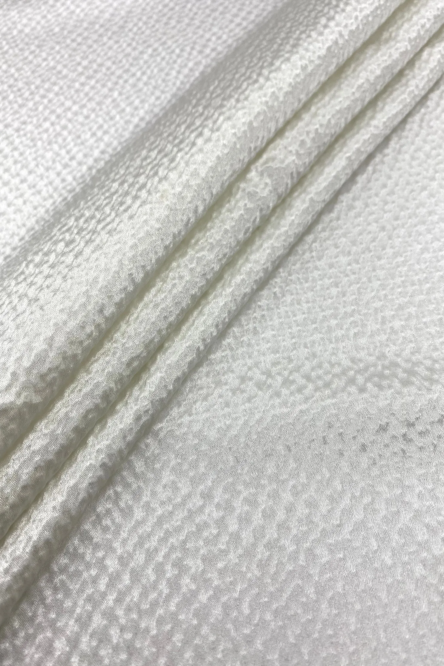 White Hammered Silk Satin