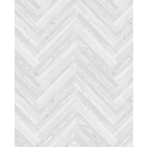 White Herringbone Planks Printed Backdrop