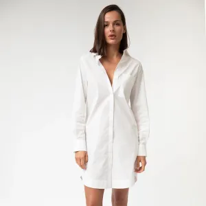 White InStyle Cotton Poplin Shirt Dress