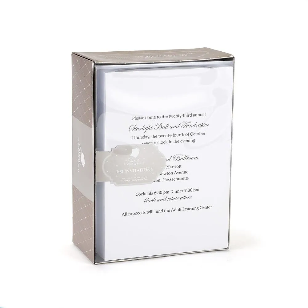 White Invitation Kit (Pack of 100)