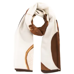 White Italian Pure Wool & Ultra Soft Silk Gentleman's Games Scarf