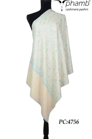 white jaali stole - 4756