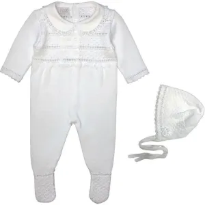 White Knit Babygrow Set