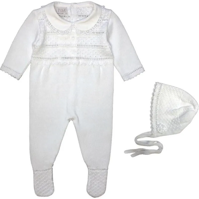 White Knit Babygrow Set