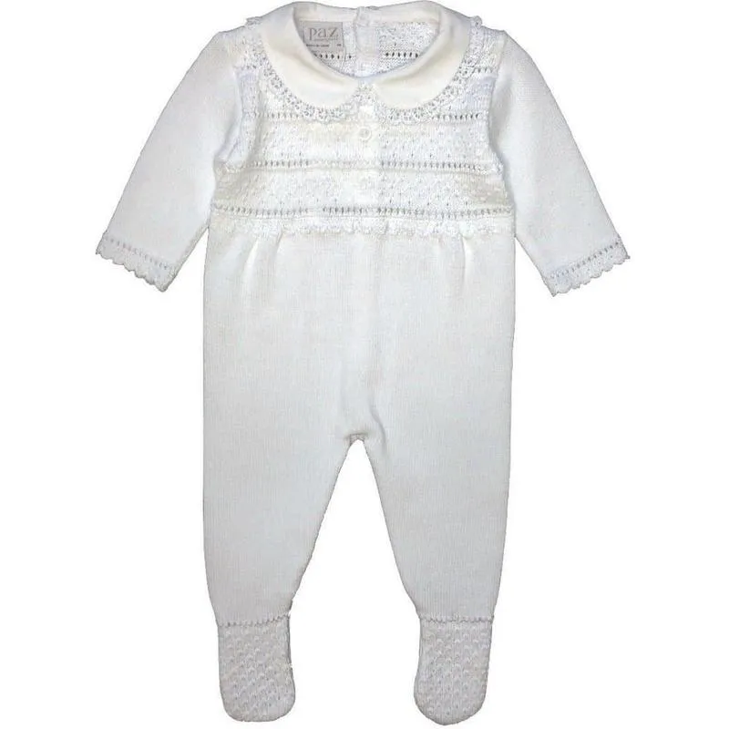 White Knit Babygrow Set