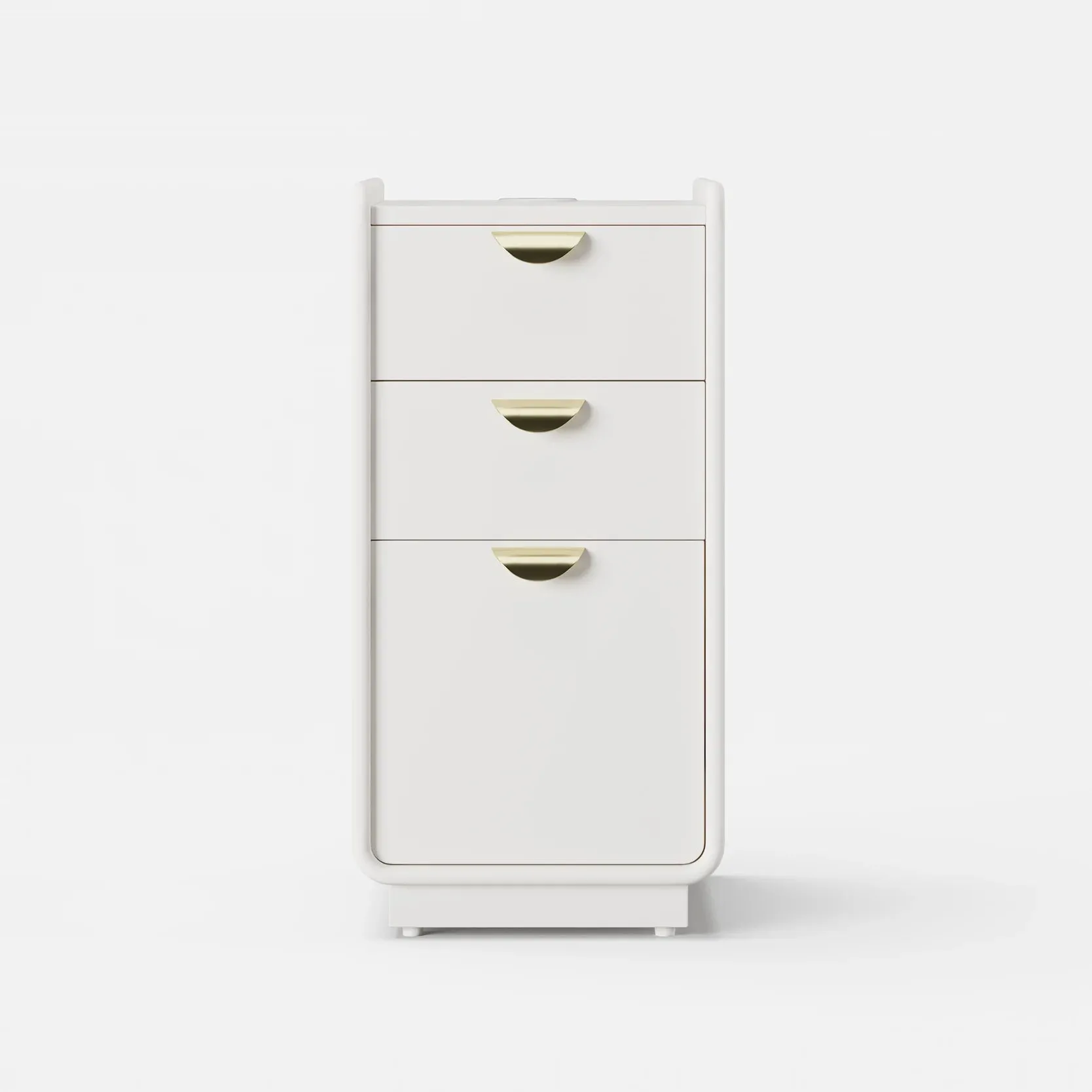 White Leather Narrow Nightstand/Bedside Table