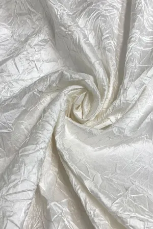 White Marble Crushed Silk Dupion Fabric