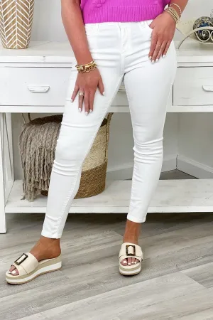 White Mid Rise Crop Skinny *Final Sale*