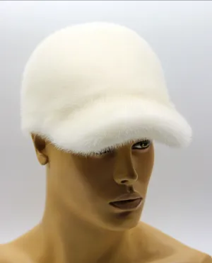 White Mink Baseball Cap