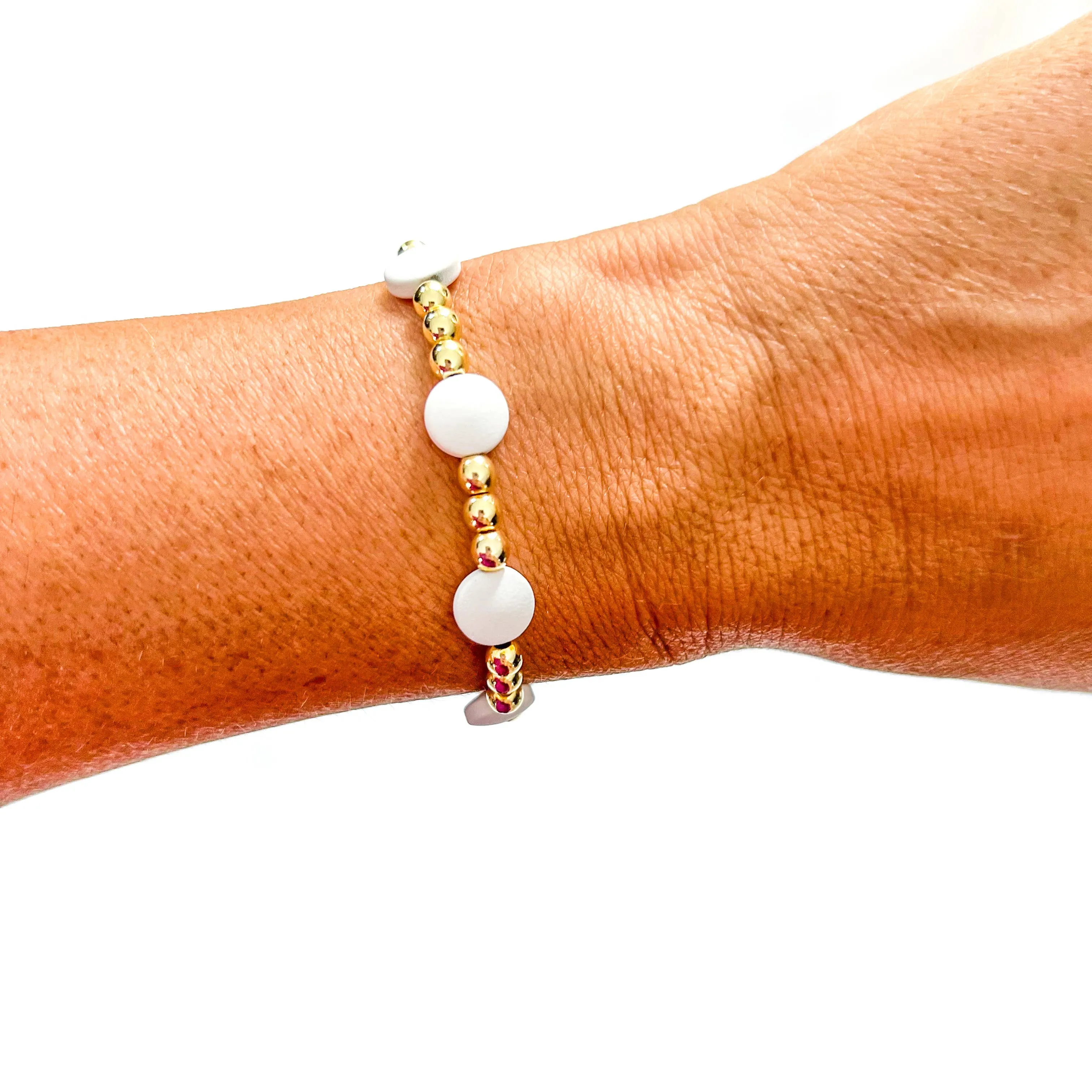 White MIx Bead Bracelets