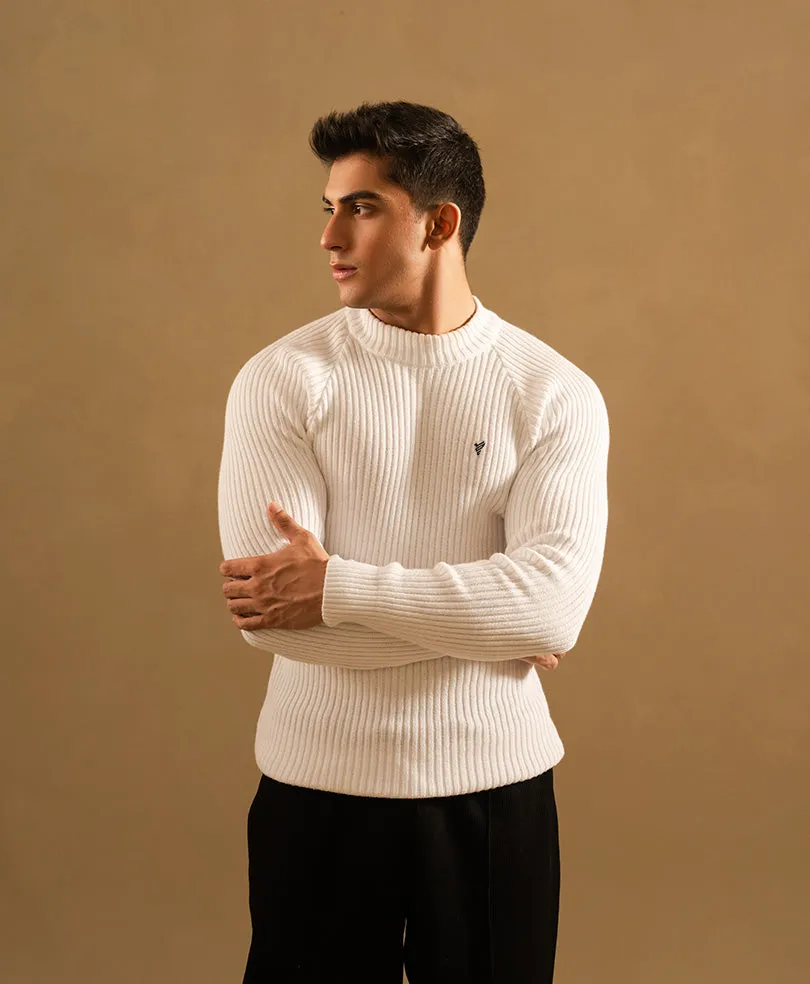 White Mock Neck Sweater