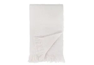 WHITE MOHAIR THROW BLANKET