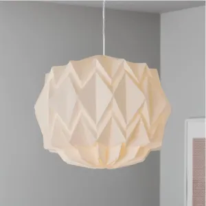 White Origami Paper Pendant Light Shade 38cm