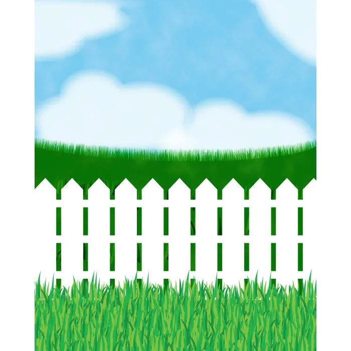 White Picket Fence Printed Backdrop