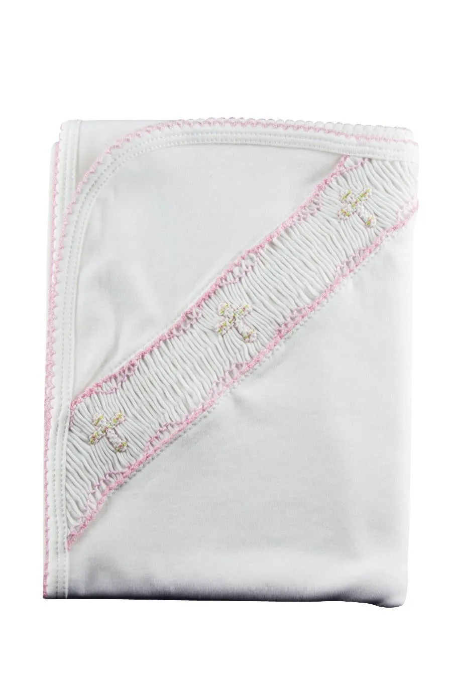 White Pink Cross Blanket