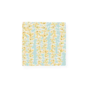 White Plumeria Ceramic Coaster