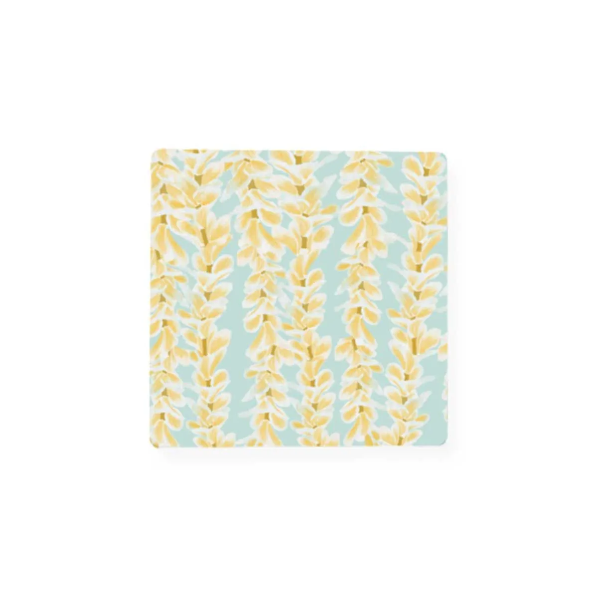 White Plumeria Ceramic Coaster