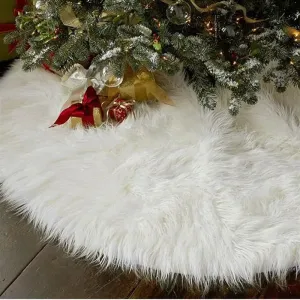 White Plush Christmas Tree Skirts