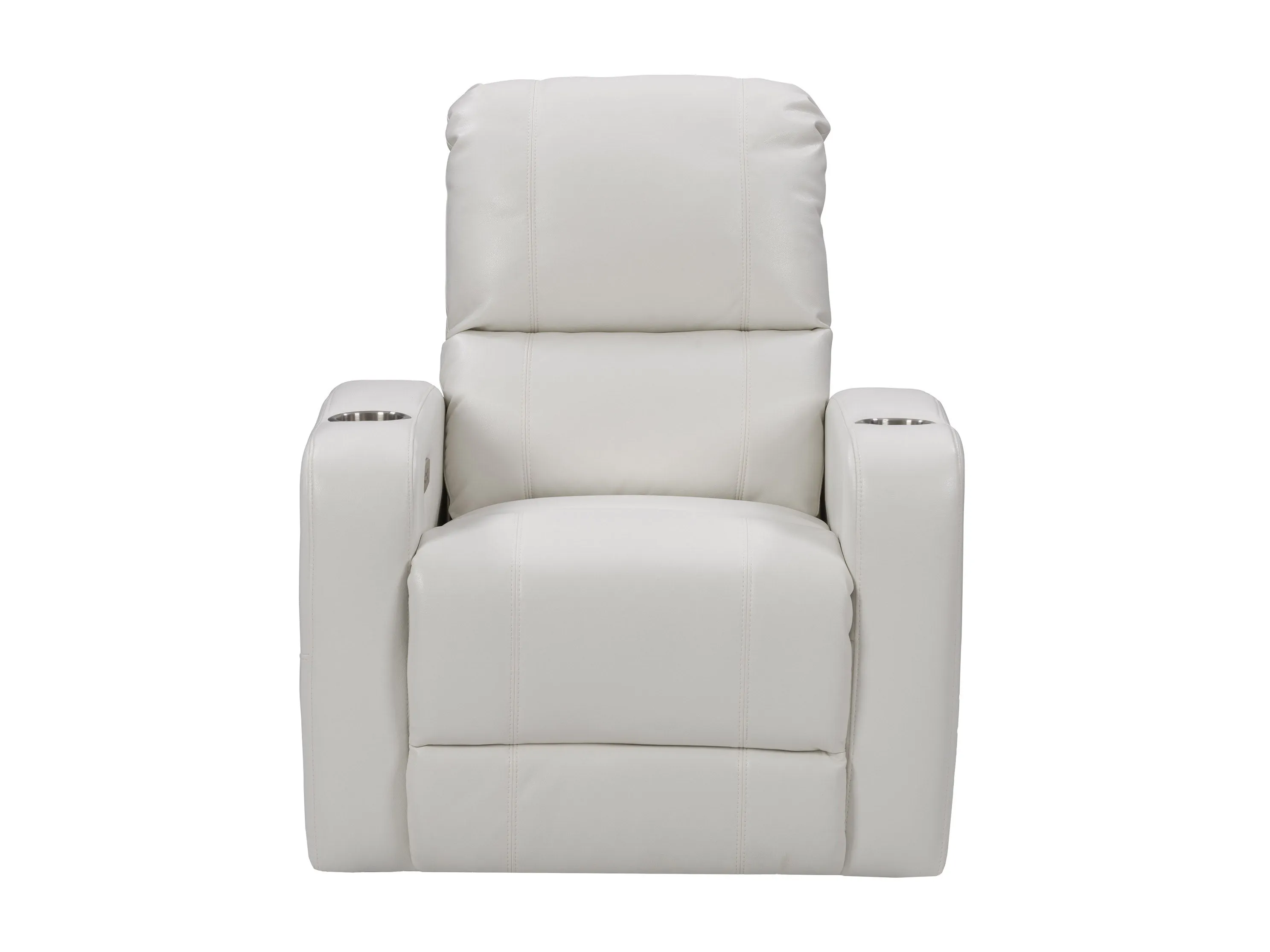 White Power Recliner with Cup Holder