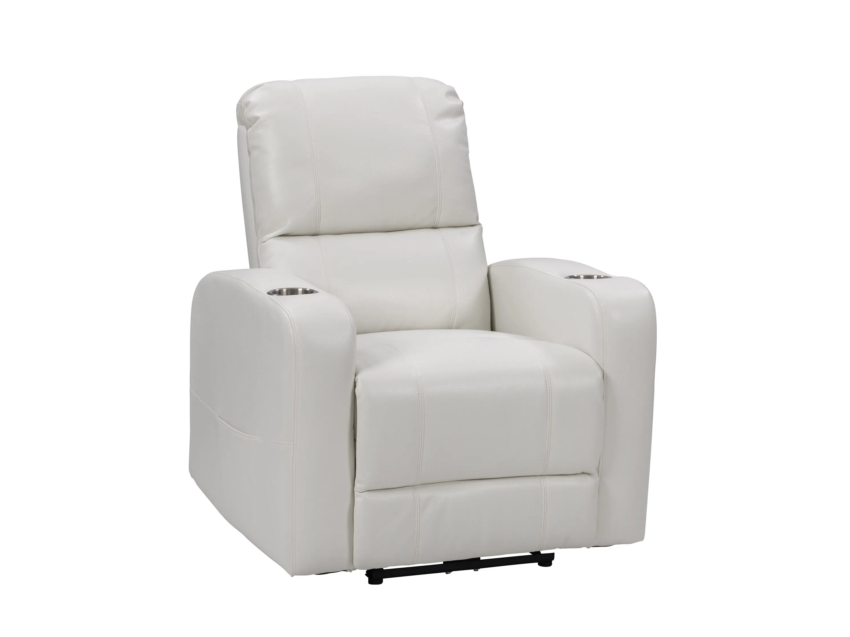 White Power Recliner with Cup Holder