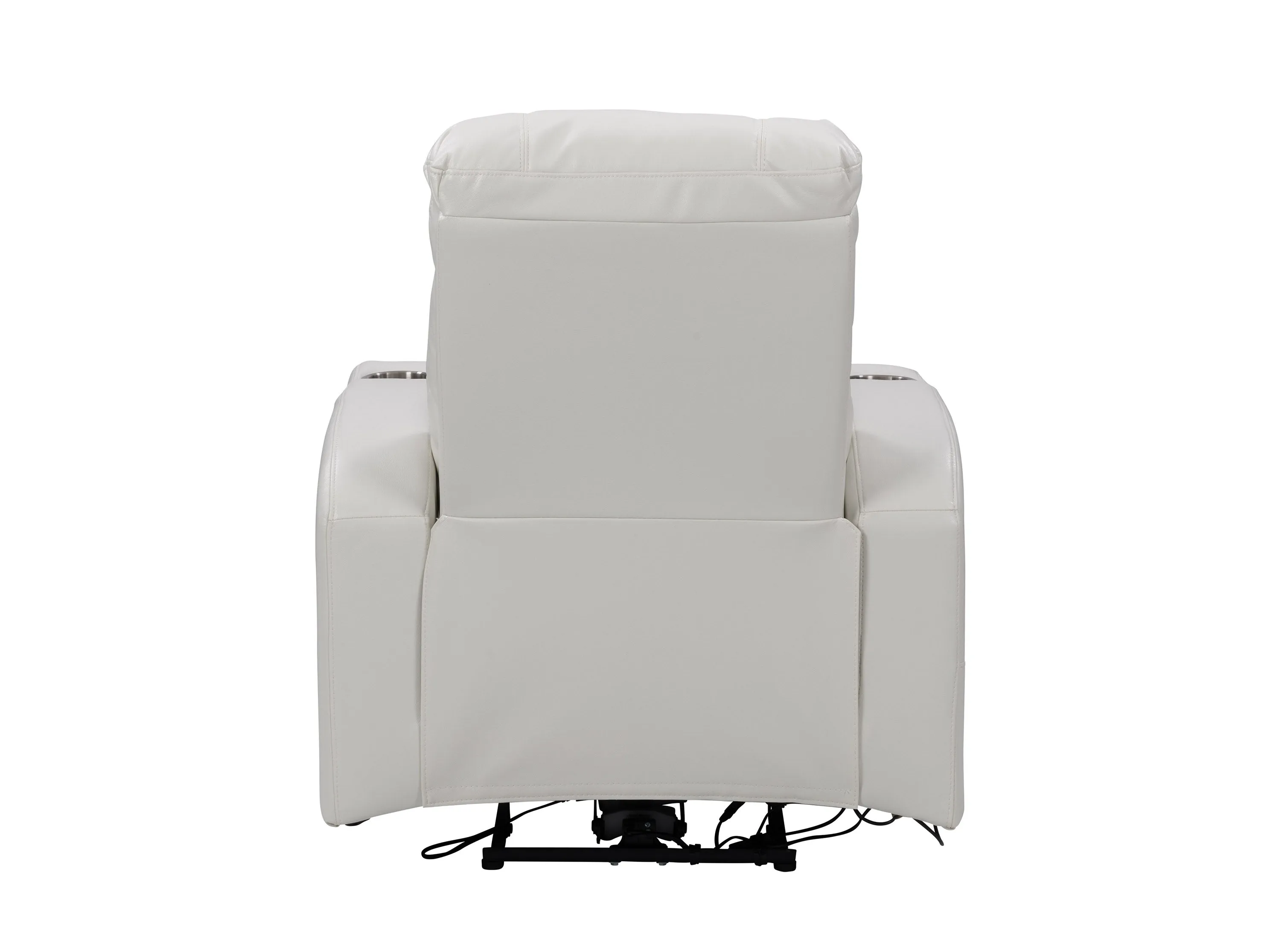 White Power Recliner with Cup Holder