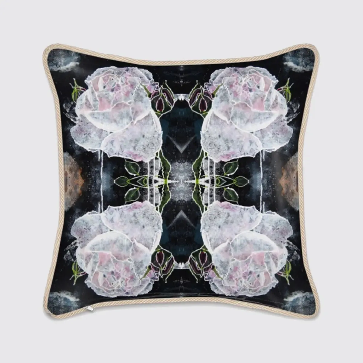 White Roses Silk Cushion