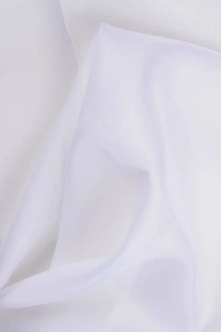 White Silk Satin Face Organza Fabric