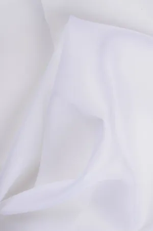 White Silk Satin Face Organza Fabric