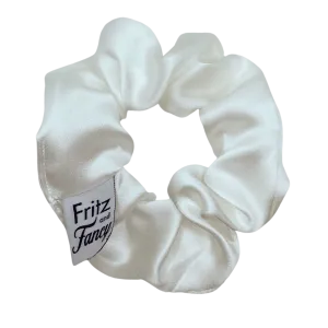 White Silk Scrunchie