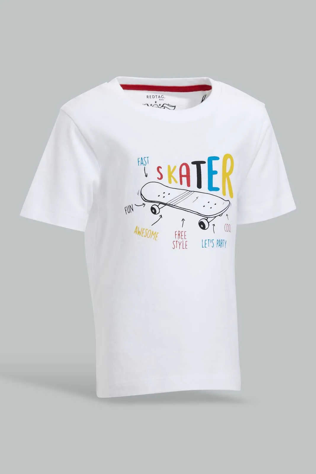 White Skater T-Shirt For Baby Boys