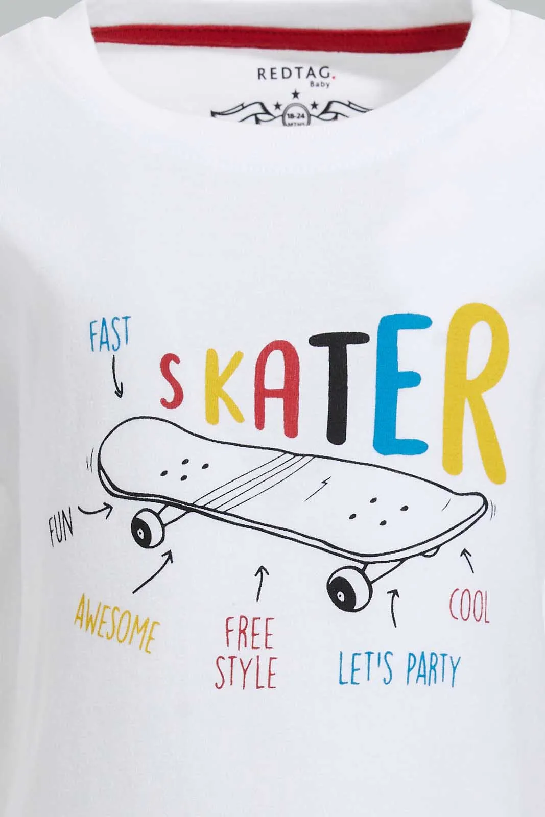 White Skater T-Shirt For Baby Boys