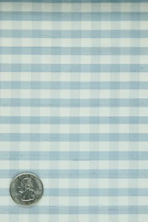 White Sky Blue Gingham Shantung 292 Fabric