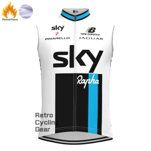 white sky Fleece Retro Cycling Vest