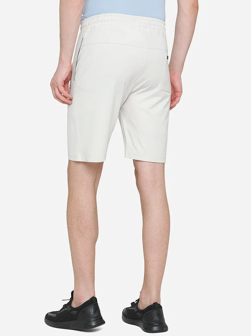 White Solid Slim Fit Shorts | JadeBlue