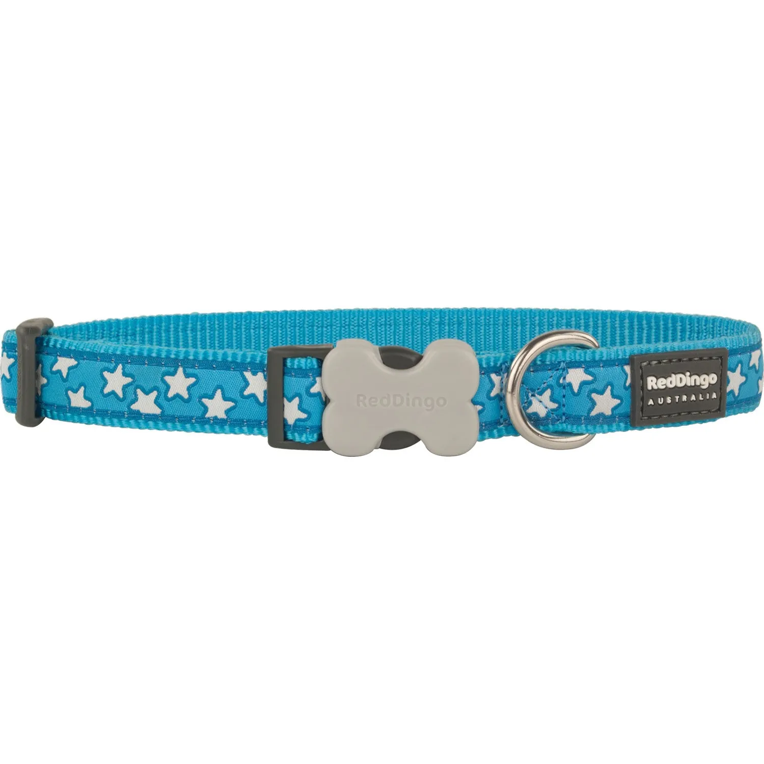 White Star On Turquoise Dog Collar