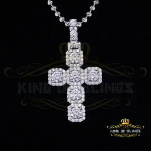 White Sterling Silver 925 CROSS Pendant Shape Pendant with 8.03ct Cubic Zirconia