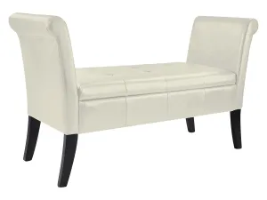 White Storage Bench with Arms