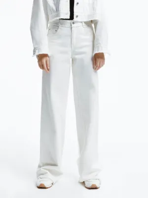 White Straight Leg Jeans