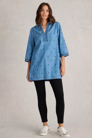 White Stuff Blaire Mid Denim Embroidered Tunic