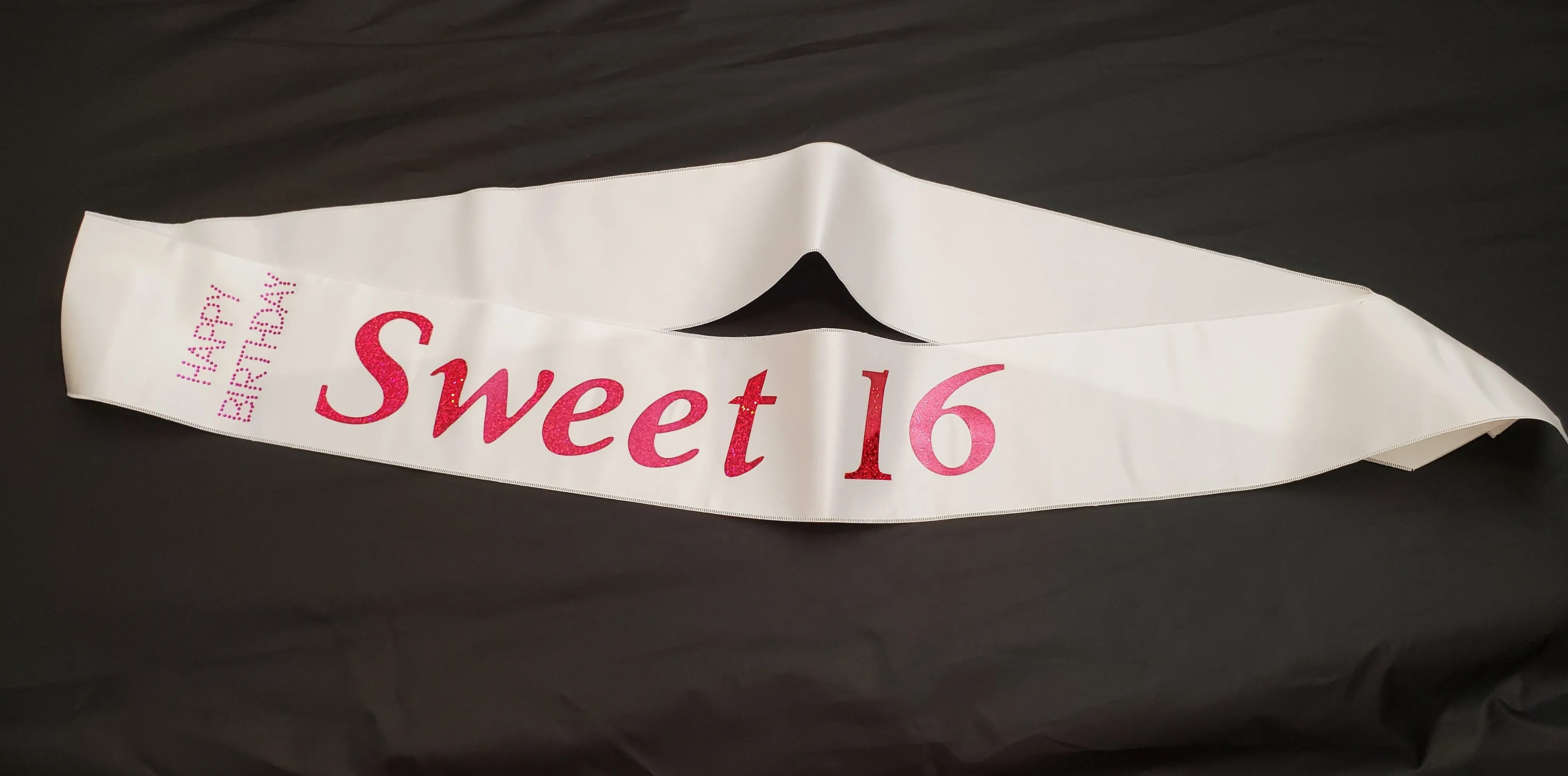 White Sweet 16 Birthday Sash