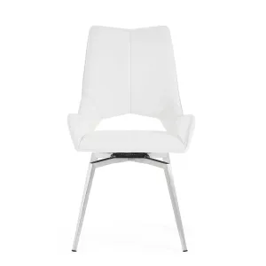 White Swivel Dining Chairs - Set of 2 Modern Chairs