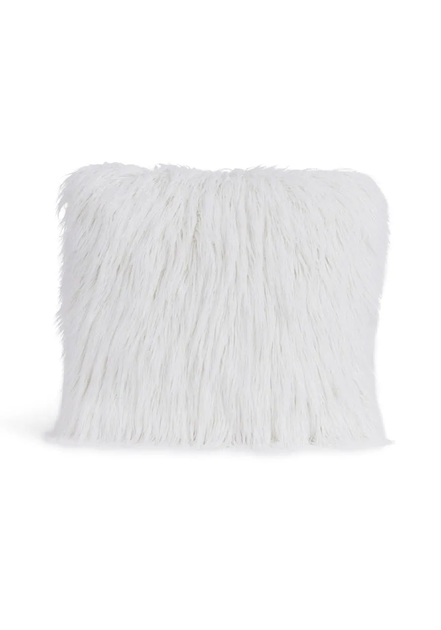 White Tibetan Lamb Faux Fur Throw Pillows by Fabulous Furs