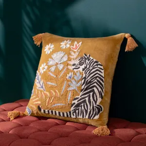 White Tiger Cushion Gold