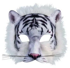 White Tiger Face Mask Costume Accessory