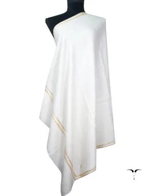 white tilla embroidery pashmina shawl 8834