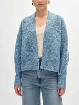 WHITE WARREN-Cashmere Marled Open Cardigan Light Mediterranean Combo