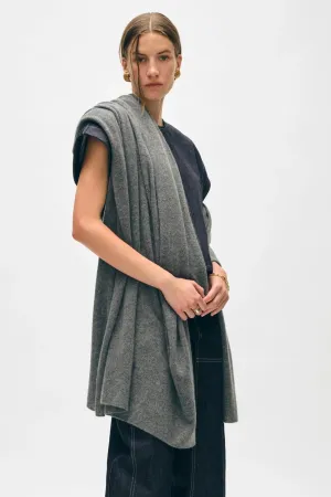 White   Warren - Cashmere Travel Wrap (graphite heather)