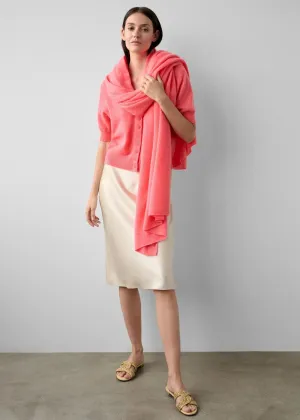 WHITE   WARREN Cashmere Travel Wrap - Popsicle Heather