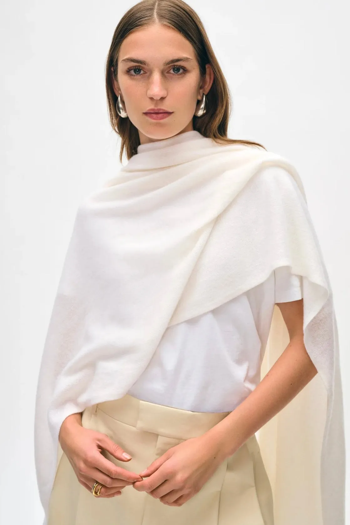 White   Warren - Cashmere Travel Wrap (soft white)